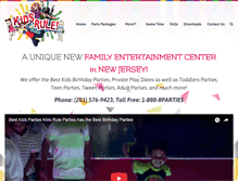Tablet Screenshot of kidsruleparties.com